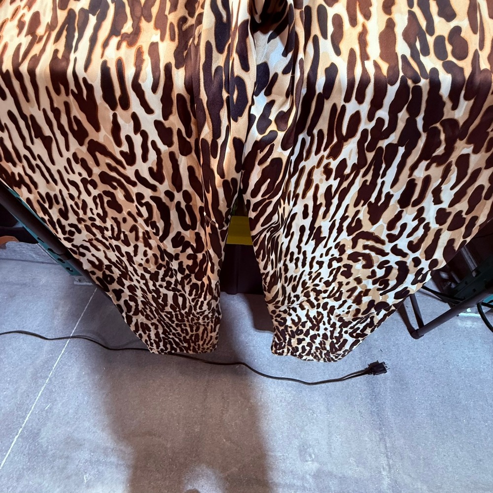 New York & Company Animal Print Bow Halter Jumpsuit Brown XL NWT - Picture 3 of 10